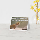 強い目のヤモリの挨拶状 カード (黄色い花)