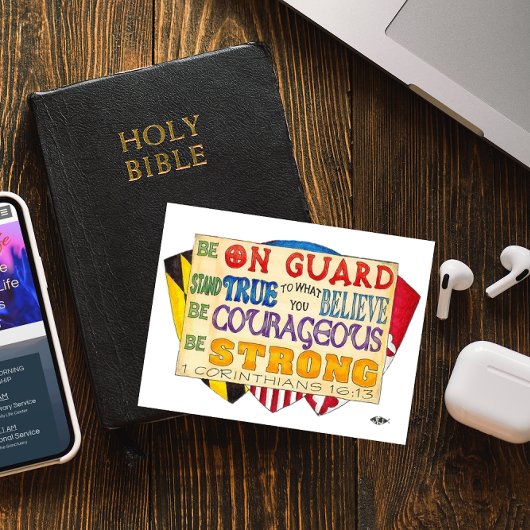 強い盾のポストカ感動的ード ポストカード