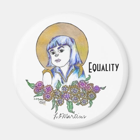 強い祝女性マグネット マグネット (正面)