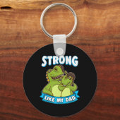 強い私のパパかわいいパパ恐竜の父親D キーホルダー (正面)