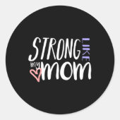 強い私の母のように愛するハート親の子供の家族T ラウンドシール (正面)