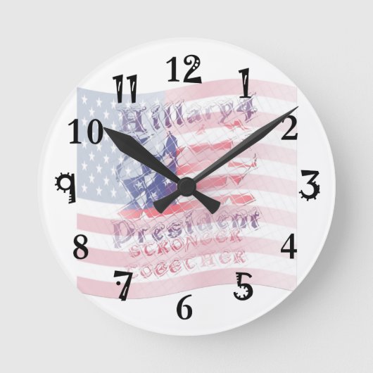 強い米国 ラウンド壁時計 (正面)