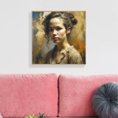 強い自立した若い女性:魅力的な美しい キャンバスプリント (インサイチュ (リビング))