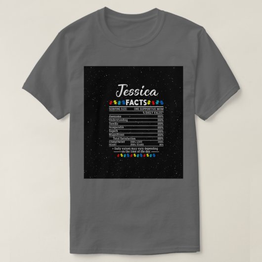 強い自閉症世界自閉症意識の日 Tシャツ (デザイン正面)