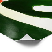 強い色のチューリップピンクのフローラアート ポスター (コーナー)