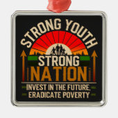 強い若者、強い国 – 未来への投資 メタルオーナメント (正面)