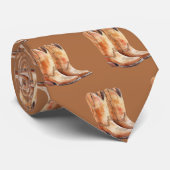 強い茶色のカウボーイブーツのネックタイ ネクタイ (ロール)