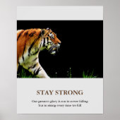 強い虎の動物やる気を起こさせるのアートワーク ポスター (正面)