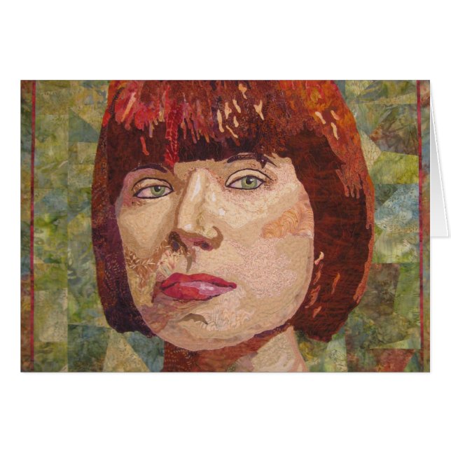 強い詳しい女性空白のなカード (正面横)