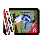 強い赤黒でサッカー選手のトレーディングカード マグネット (横)