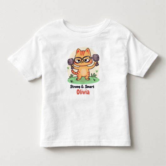 強い頭が切れる猫 トドラーTシャツ (正面)
