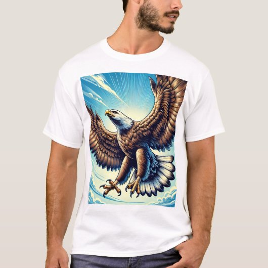強い鷲の姿をした男のtシャツ tシャツ (正面)