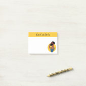 強い黒い女性ノート ポストイット (デスク上)