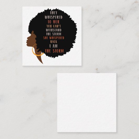 強い黒アフロウーマンブラックの歴史 エンクロージャーカード (正面/裏面)