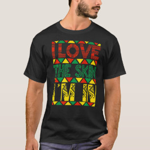 強い黒人女性アフリカAの肌が好き Tシャツ