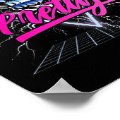 強い90sかわいらし80sのVAPORWAVEボディビルG ポスター (角)