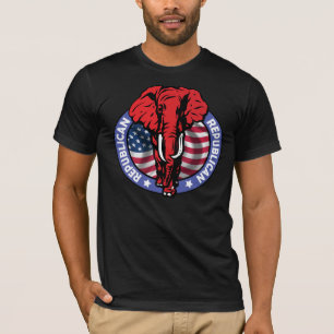強い、共和党象 Tシャツ