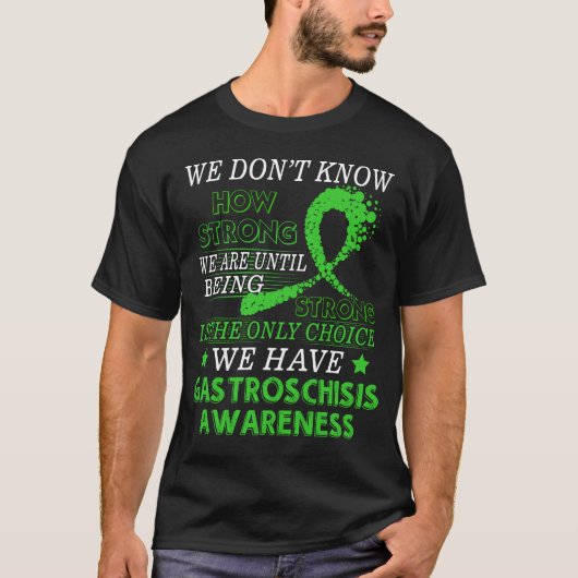 強いGastroschisisの認識度の緑の認識度 Tシャツ (正面)