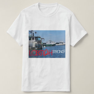 強いLOBSTAHワイシャツのメインのロブスターのボートの写真! Tシャツ