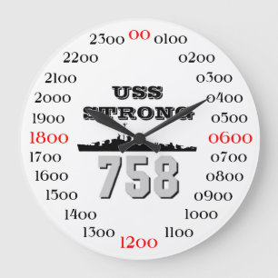 強いUSS (DD-758) ラージ壁時計