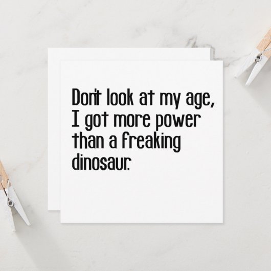 強おもしろいい老年ことわざ引用文 招待状 (正面/裏面インサイチュ)