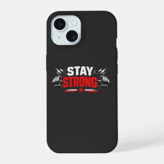 強くあるために フィットネスモチベーションジムワークアウトデザイン iPhone 15ケース
