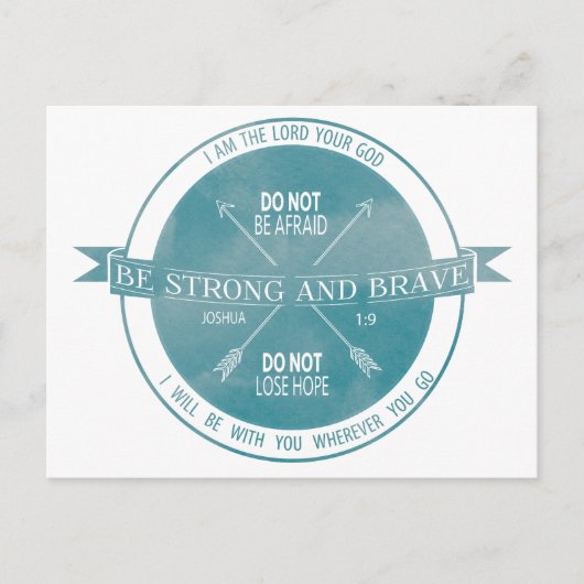 強くて勇敢なティール(緑がかった色)聖なる書物、 経典 ポストカード (正面)