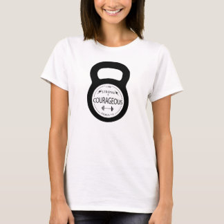 強くて勇敢なフィットネストレーニングトップ Tシャツ