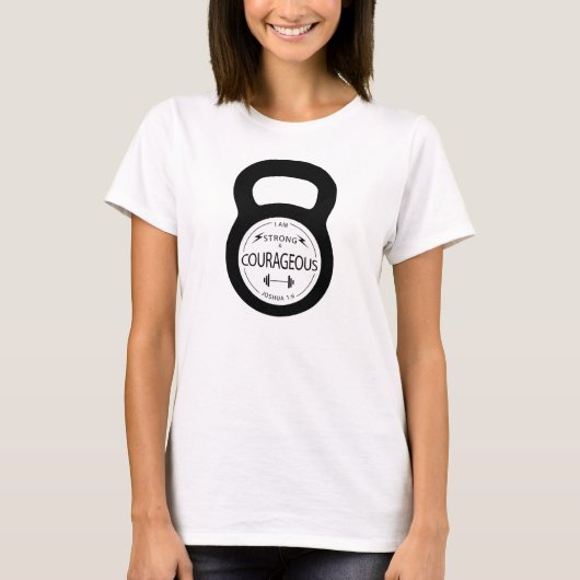 強くて勇敢なフィットネストレーニングトップ Tシャツ (正面)