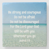 強くて勇敢な美しいクリスチャンビーチ ストーンコースター (正面)