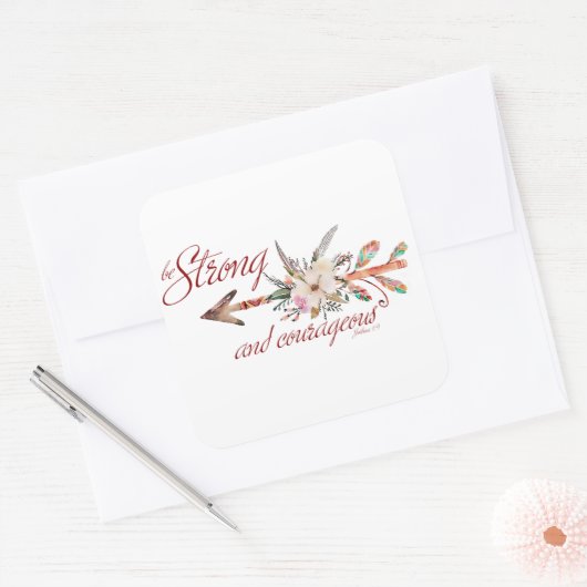 強くて勇気がある スクエアシール (封筒)