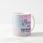 強くて勇気のあるクリスチャンパーソナライズされた女性 コーヒーマグカップ (正面右)