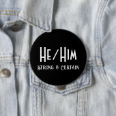 強くて確かな丸い黒ボタン 缶バッジ (インサイチュ)