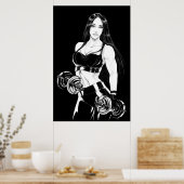 強くて美しいジム女の子トレーニングフィットネスポスター ポスター (キッチン)