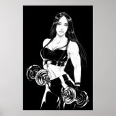 強くて美しいジム女の子トレーニングフィットネスポスター ポスター (正面)