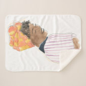 強くて美しい女性が笑顔 シェルパブランケット (正面(横))