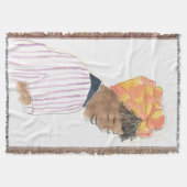 強くて美しい女性が笑顔 スローブランケット (正面)