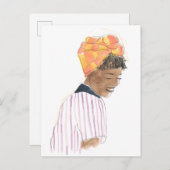 強くて美しい女性が笑顔 ポストカード (正面/裏面)