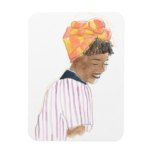 強くて美しい女性が笑顔 マグネット (縦)