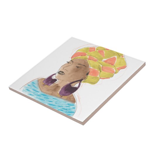 強くて美しい女性 タイル (側面)