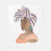 強くて美しい女性 フリースブランケット (正面)