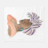 強くて美しい女性 フリースブランケット (正面(横))