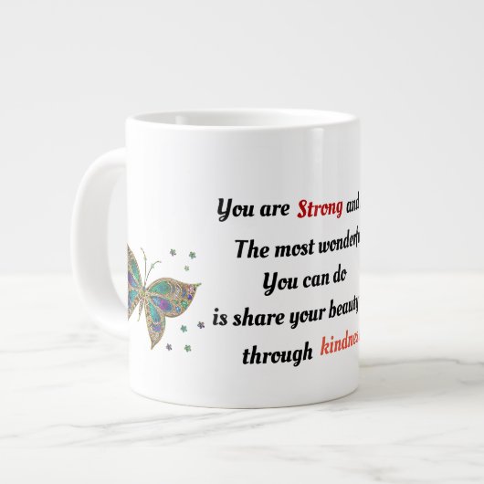 強くて美しい ジャンボコーヒーマグカップ (正面左)