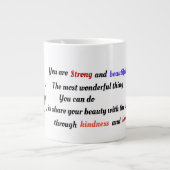 強くて美しい ジャンボコーヒーマグカップ (正面)