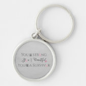 強くて美しい |乳がんを克服した人 キーホルダー (正面)
