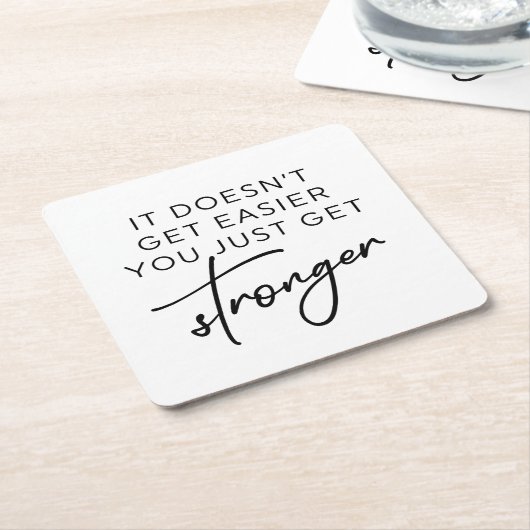 強くなるほど簡単にはならない スクエアペーパーコースター (アングル)