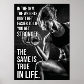 強くなる – ジムとライフやる気を起こさせる ポスター (正面)