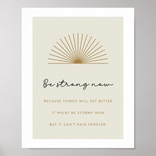 強くなれば良くなるやる気を起こさせる引用文 ポスター (正面)