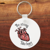 強くなれ、ハート キーホルダー (正面)