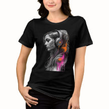 強くなれ 女性用Tシャツ 励ましの黒 モチベ